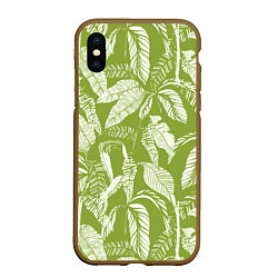Чехол iPhone XS Max матовый Зелёные Тропики Лета, цвет: 3D-коричневый