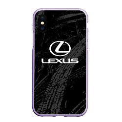 Чехол iPhone XS Max матовый Lexus - следы шин