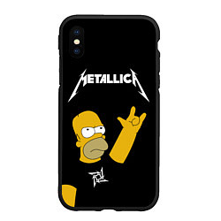 Чехол iPhone XS Max матовый Metallica Гомер Симпсон рокер