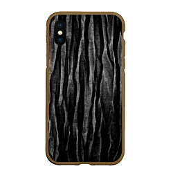 Чехол iPhone XS Max матовый Полосы чорные серые роизвольные random black strip