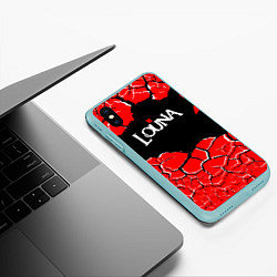 Чехол iPhone XS Max матовый Louna band ТРЕЩИНЫ, цвет: 3D-мятный — фото 2