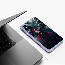 Чехол iPhone XS Max матовый Smoke Дым Skull, цвет: 3D-светло-сиреневый — фото 2