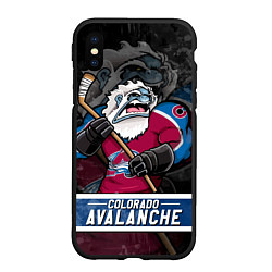 Чехол iPhone XS Max матовый Colorado Avalanche Колорадо Эвеланш Маскот, цвет: 3D-черный