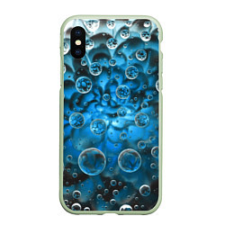 Чехол iPhone XS Max матовый Подводный цветок и пузыри