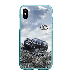 Чехол iPhone XS Max матовый Toyota Land Cruiser Prado на скальных камнях Mount