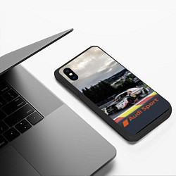 Чехол iPhone XS Max матовый Audi Sport Racing team Ауди Спорт Гоночная команда, цвет: 3D-черный — фото 2