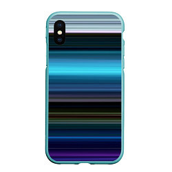 Чехол iPhone XS Max матовый Неоновые линии neon lines, цвет: 3D-мятный