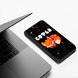 Чехол iPhone XS Max матовый Софья - ЛИСИЧКА - Краска, цвет: 3D-черный — фото 2