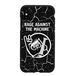 Чехол iPhone XS Max матовый Rage Against The Machine КОТ Трещины, цвет: 3D-черный