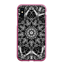 Чехол iPhone XS Max матовый Hard Lace, цвет: 3D-малиновый