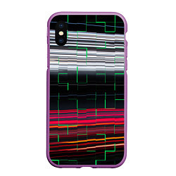 Чехол iPhone XS Max матовый Цветная мозаика colored mosaic lines