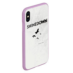 Чехол iPhone XS Max матовый The Sound of Madness - Shinedown, цвет: 3D-сиреневый — фото 2