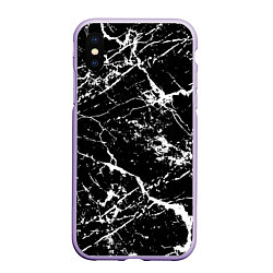 Чехол iPhone XS Max матовый Текстура чёрного мрамора Texture of black marble