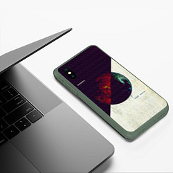 Чехол iPhone XS Max матовый Planet Zero - Shinedown, цвет: 3D-темно-зеленый — фото 2