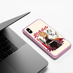 Чехол iPhone XS Max матовый КЛИНОК, РАССЕКАЮЩИЙ ДЕМОНОВ РЕНГОКУ, цвет: 3D-розовый — фото 2