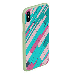 Чехол iPhone XS Max матовый Striped, цвет: 3D-салатовый — фото 2