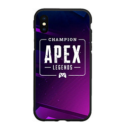 Чехол iPhone XS Max матовый Apex Legends Gaming Champion: рамка с лого и джойс, цвет: 3D-черный