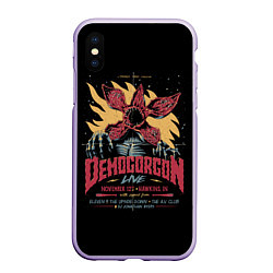 Чехол iPhone XS Max матовый Stranger Things Demogorgon, цвет: 3D-светло-сиреневый