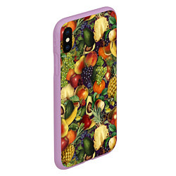 Чехол iPhone XS Max матовый Вкусные Летние Фрукты, цвет: 3D-сиреневый — фото 2