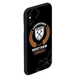 Чехол iPhone XS Max матовый Лого West Ham и надпись Legendary Football Club на, цвет: 3D-черный — фото 2