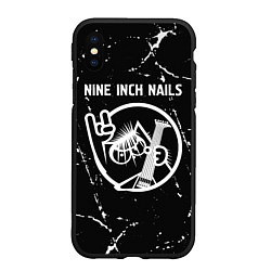 Чехол iPhone XS Max матовый Nine Inch Nails - КОТ - Потертости, цвет: 3D-черный