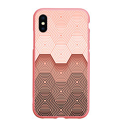 Чехол iPhone XS Max матовый Hexagon Minimal, цвет: 3D-баблгам