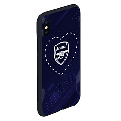 Чехол iPhone XS Max матовый Лого Arsenal в сердечке на фоне мячей, цвет: 3D-черный — фото 2