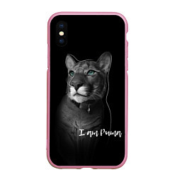 Чехол iPhone XS Max матовый I am puma, цвет: 3D-розовый