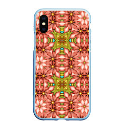 Чехол iPhone XS Max матовый Калейдоскоп текстуры 3D, цвет: 3D-голубой