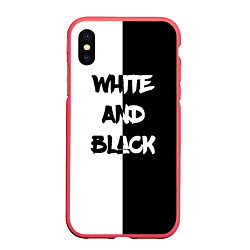 Чехол iPhone XS Max матовый White and Black Белое и Чёрное