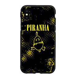 Чехол iPhone XS Max матовый Nirvana piranha, цвет: 3D-черный