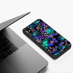 Чехол iPhone XS Max матовый Floral pattern Summer night Fashion trend 2025, цвет: 3D-черный — фото 2