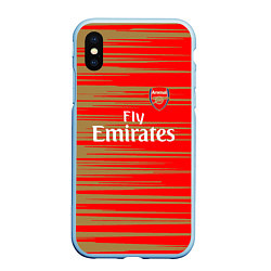 Чехол iPhone XS Max матовый Arsenal fly emirates, цвет: 3D-голубой