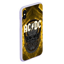 Чехол iPhone XS Max матовый AC DC SKULL ROCK, цвет: 3D-светло-сиреневый — фото 2