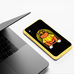 Чехол iPhone XS Max матовый FOX WITH GLASSES, цвет: 3D-желтый — фото 2