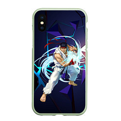 Чехол iPhone XS Max матовый Рю-Street Fighter, цвет: 3D-салатовый