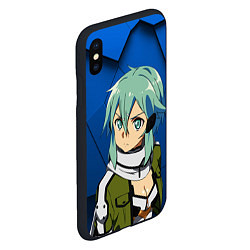 Чехол iPhone XS Max матовый Синон из Sword Art Online, цвет: 3D-черный — фото 2