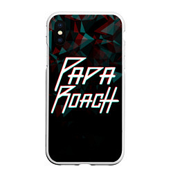 Чехол iPhone XS Max матовый Papa roach Glitch Big Logo, цвет: 3D-белый