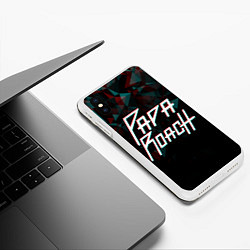 Чехол iPhone XS Max матовый Papa roach Glitch Big Logo, цвет: 3D-белый — фото 2