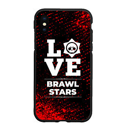 Чехол iPhone XS Max матовый Brawl Stars Love Классика, цвет: 3D-черный