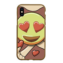 Чехол iPhone XS Max матовый LOVE- emotion collection, цвет: 3D-коричневый