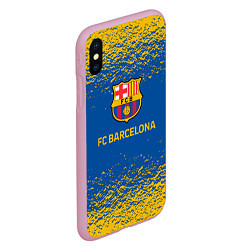 Чехол iPhone XS Max матовый Barcelona желтые брызги, цвет: 3D-розовый — фото 2