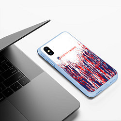 Чехол iPhone XS Max матовый АТЛЕТИКО МАДРИД ATLETICO MADRID краска, цвет: 3D-голубой — фото 2