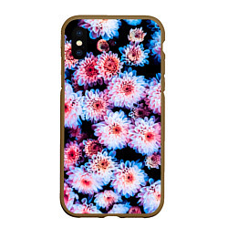 Чехол iPhone XS Max матовый My Flowers, цвет: 3D-коричневый