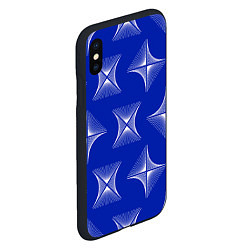 Чехол iPhone XS Max матовый ABSTRACT PATTERN ON A BLUE BACKGROUND, цвет: 3D-черный — фото 2