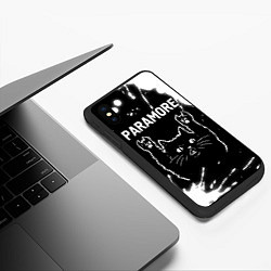 Чехол iPhone XS Max матовый Группа Paramore и Рок Кот, цвет: 3D-черный — фото 2