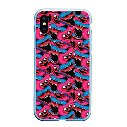 Чехол iPhone XS Max матовый POPPY PLAYTIME HAGGY WAGGY AND KISSY MISSY ПАТТЕРН