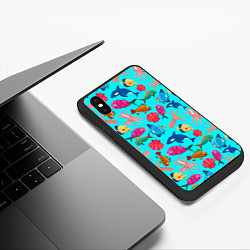 Чехол iPhone XS Max матовый THE UNDERWATER WORLD OF THE OCEAN, цвет: 3D-черный — фото 2