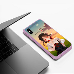 Чехол iPhone XS Max матовый Госпожа Кагуя Love is war Милая Синомия, цвет: 3D-сиреневый — фото 2