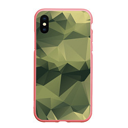 Чехол iPhone XS Max матовый 3д полигоны - камуфляж, цвет: 3D-баблгам